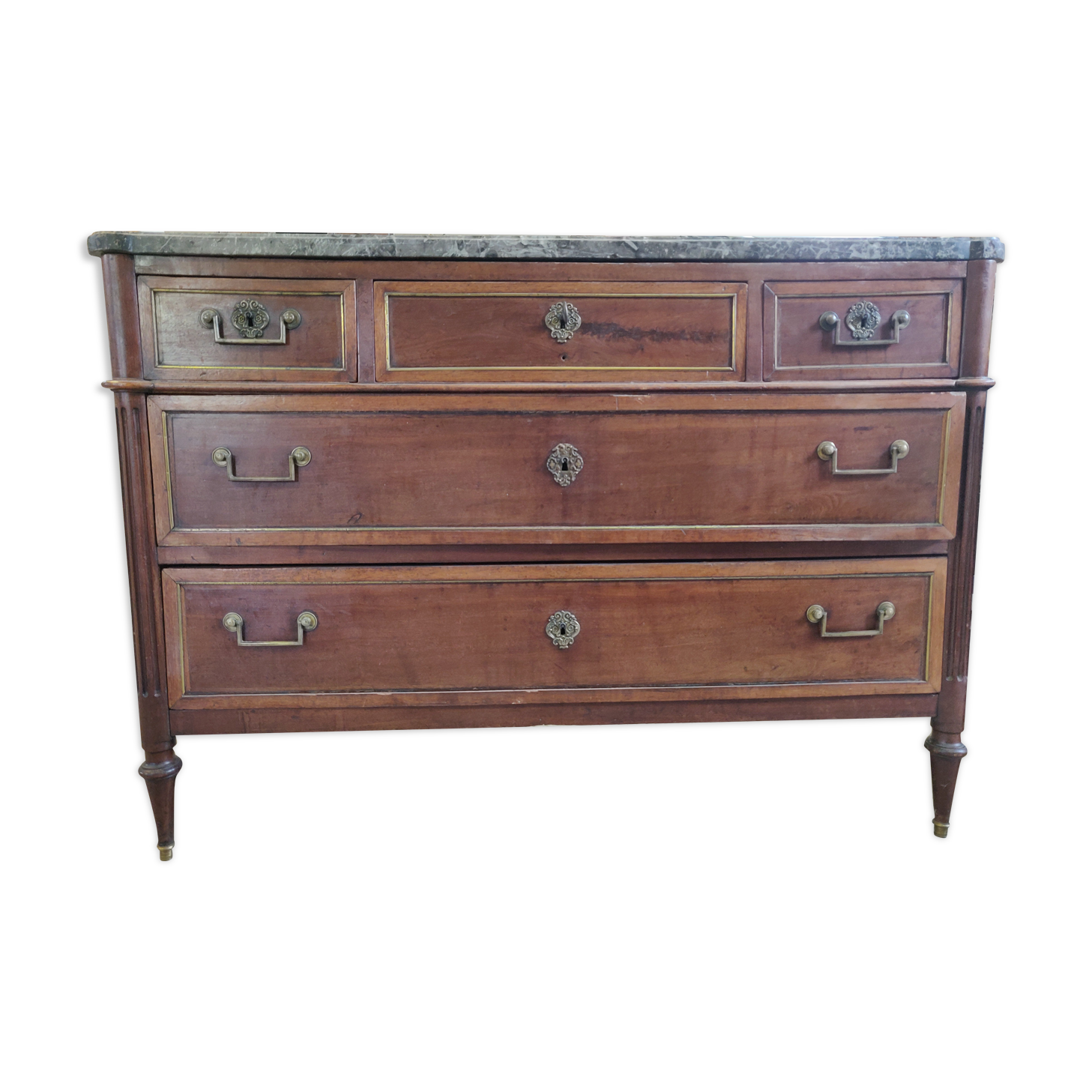 Louis XVI style chest of drawers clover lock