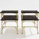 Bamboo bronze lacquered Chinese side tables Maison Baguès 1940