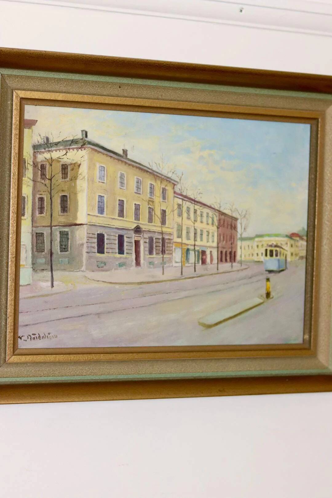 Peinture à l'huile sur toile suédoise du milieu du siècle « Göteborg »