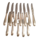 Set of 7 table knives & 5 fruit/cheese knives in silver art deco style