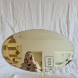 Beveled oval mirror