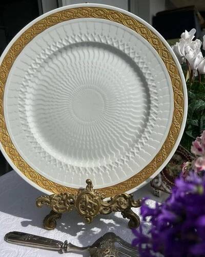 Rare large plate, dish Manufacture Royal Copenhagen Danish Porcelain 1889