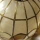 Pair of mother-of-pearl and brass lampshades