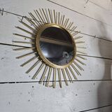 Gold metal sun mirror from the 60s