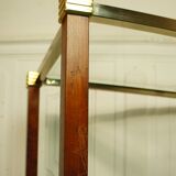 Dessert bar "Hollywood Regency" in gold metal, bevelled glass and mahogany