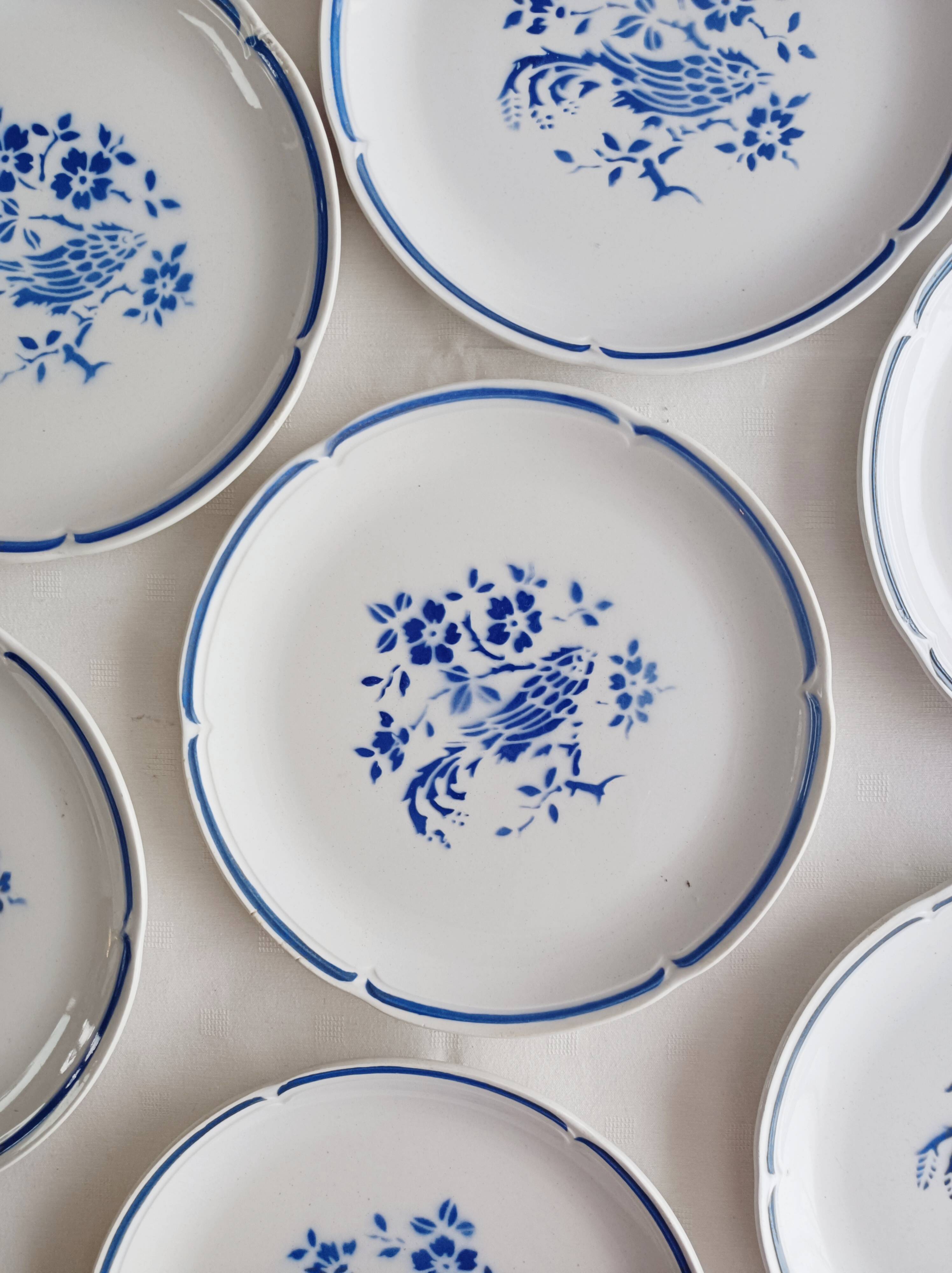 Set of 10 Moulin des Loups dinner plates, Alain
