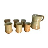 Pichet et ses verres en grès vintage