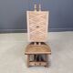 African Ceremonial Chief Chair with table Hand Carved Wood 1960s