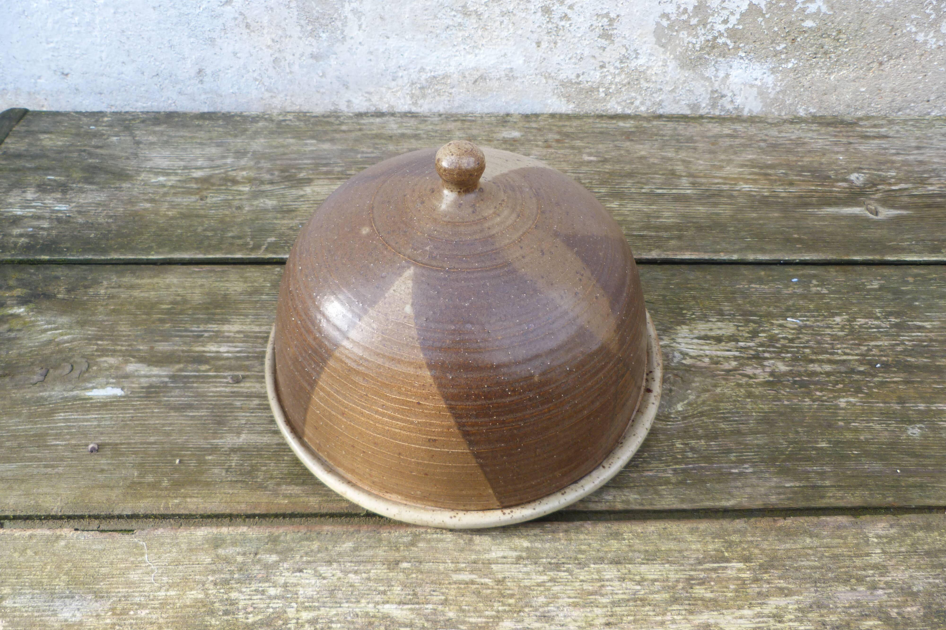 Cloche à fromage en Grés Alain Blanchard vintage 1970 signé