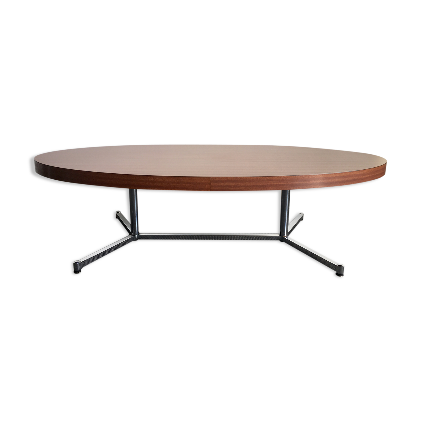 Table design low, oval shape, vintage.