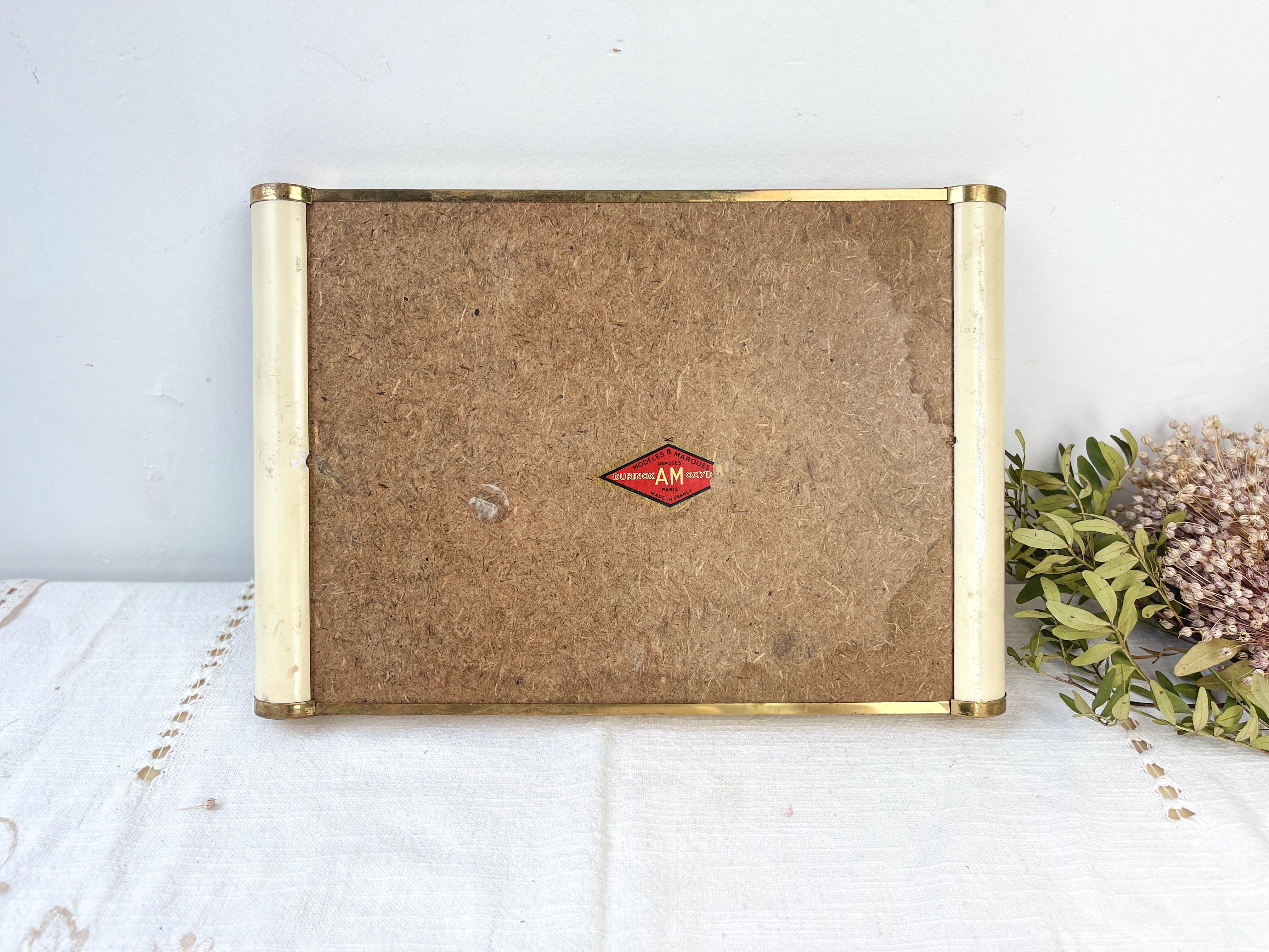 Durinox Oxydor roller mirror serving tray Art Deco style