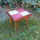 Table vintage en bois pieds compas