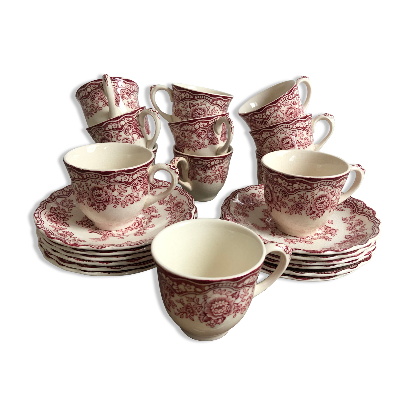 Lot de 24 pièces service à café complet modèle « Bristol » Crown Ducal England