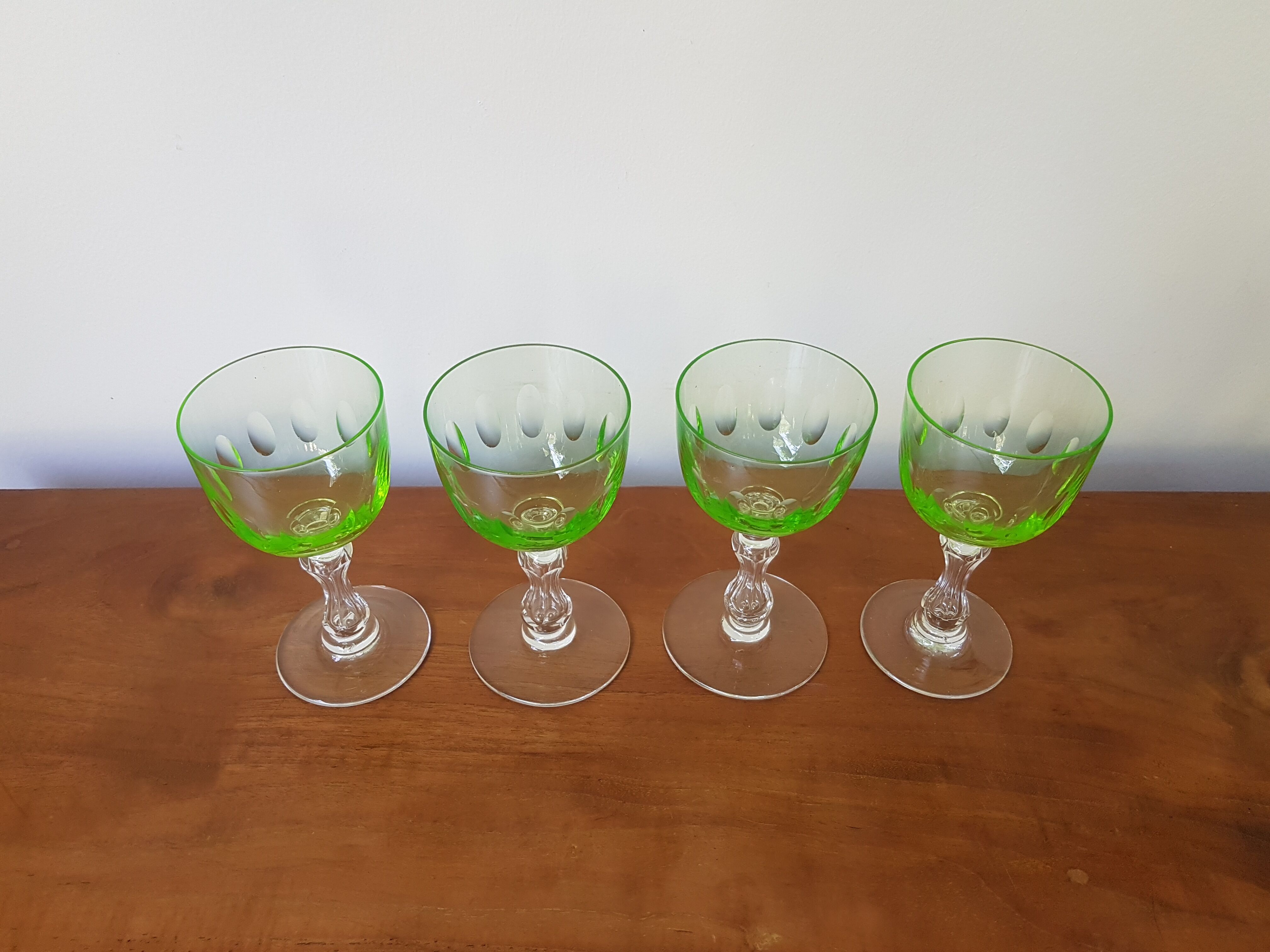 4 Val Saint Lambert glasses in Ouraline