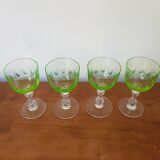 4 Val Saint Lambert glasses in Ouraline