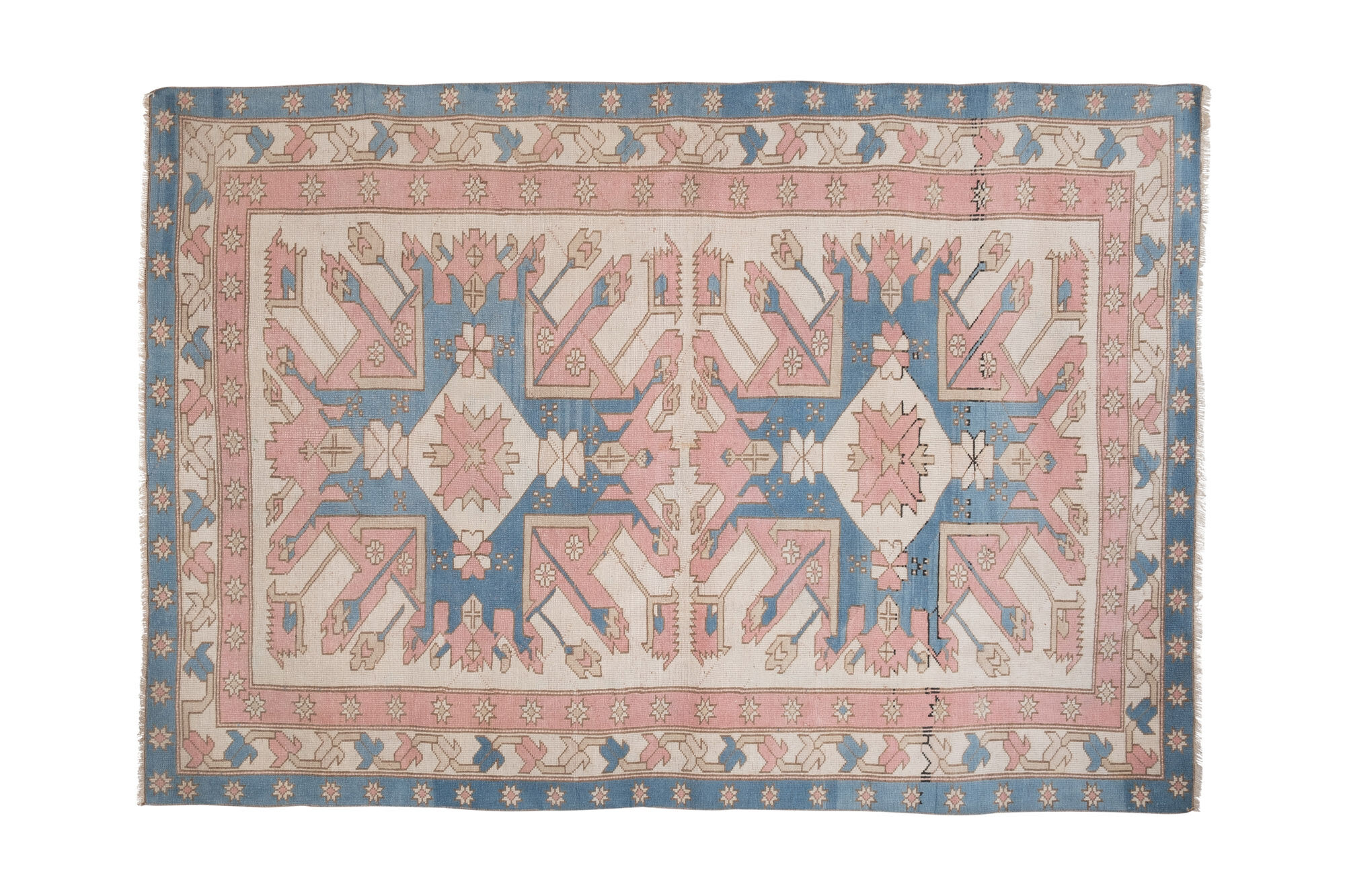 Large Vintage Turkish Oushak Rug 1970s 206 X 295 cm