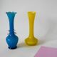 jagged sky blue opaline vase and small handles Design 1960