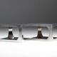 Tables d'appoint modernistes en aluminium, Italie, années 1970