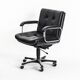Vintage leather armchair. Swivel, on casters, multi-position. Norway, 1970s.