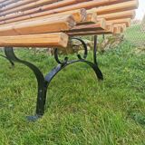 Metal and wood garden bench