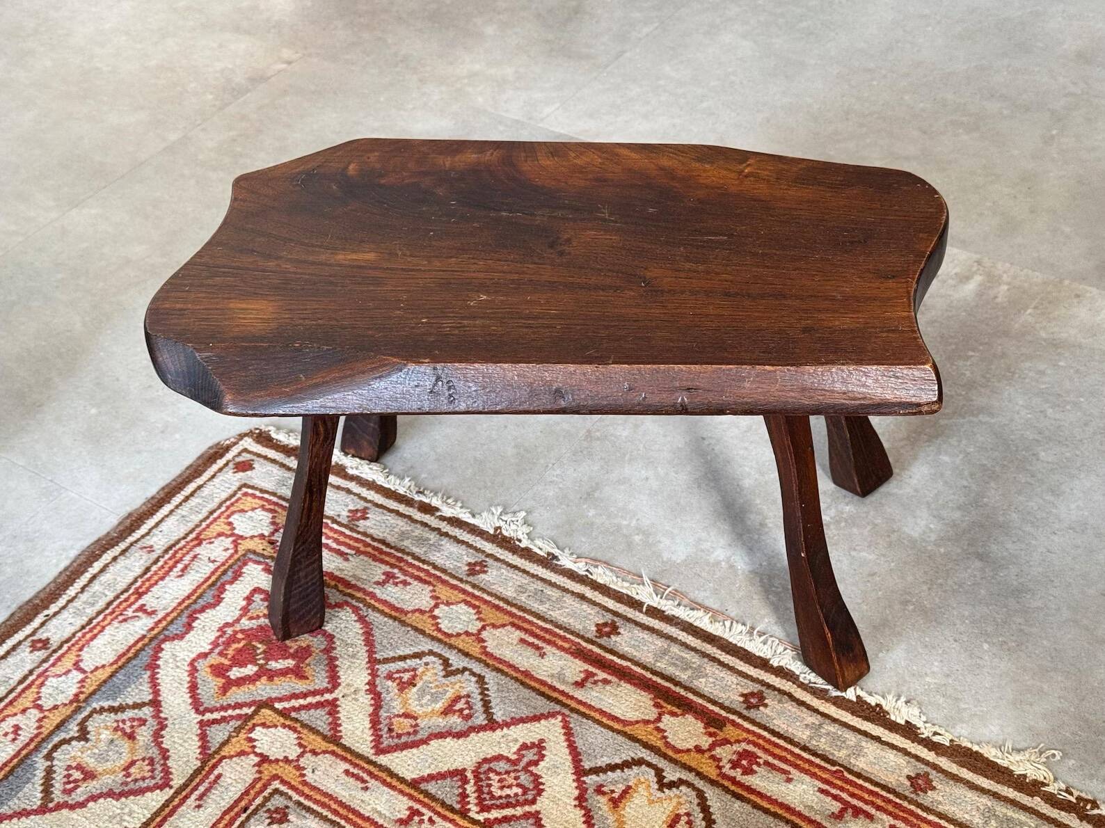 Dark vintage tree trunk side table