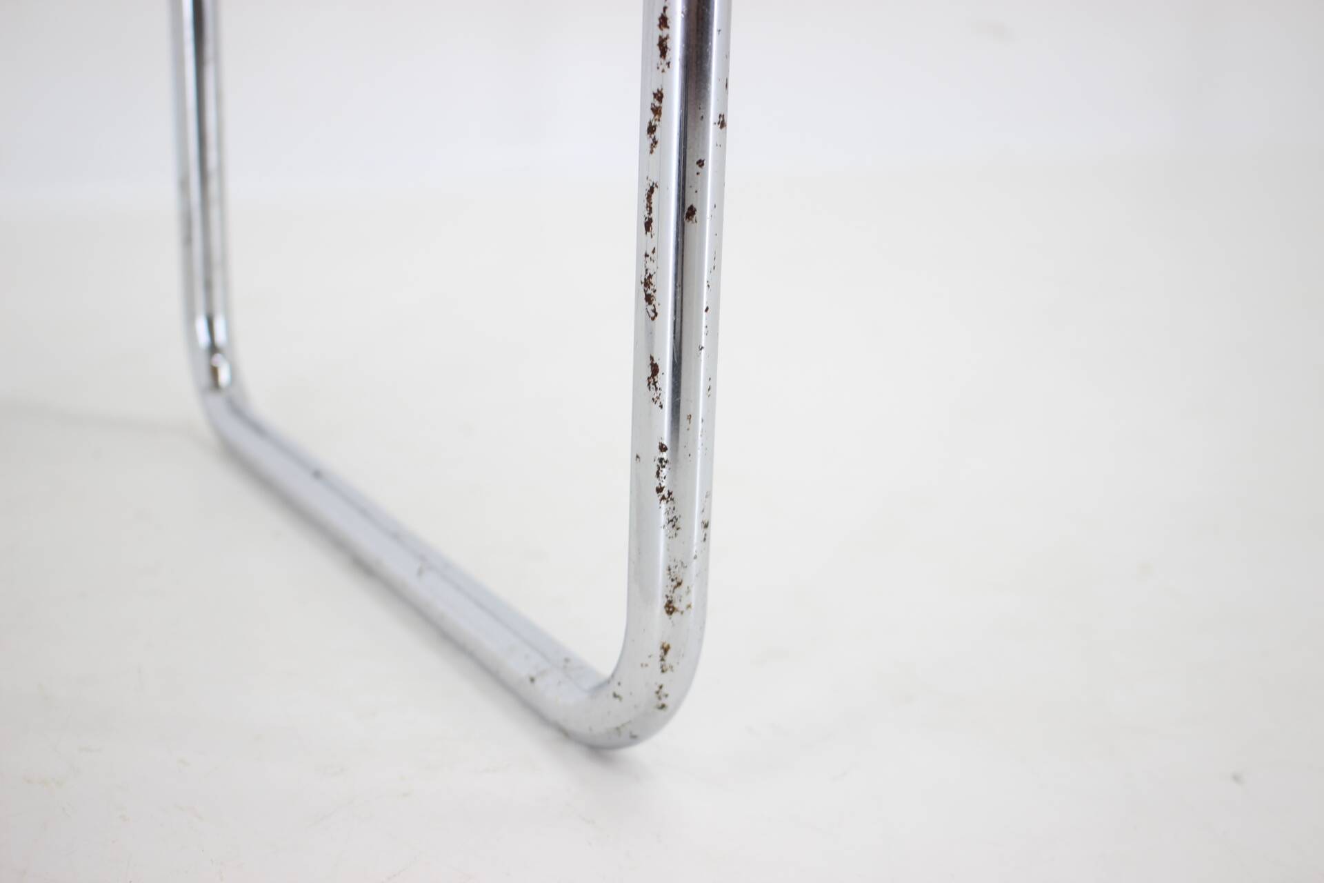 1960s tubular chrome plated side table, czechoslovakia