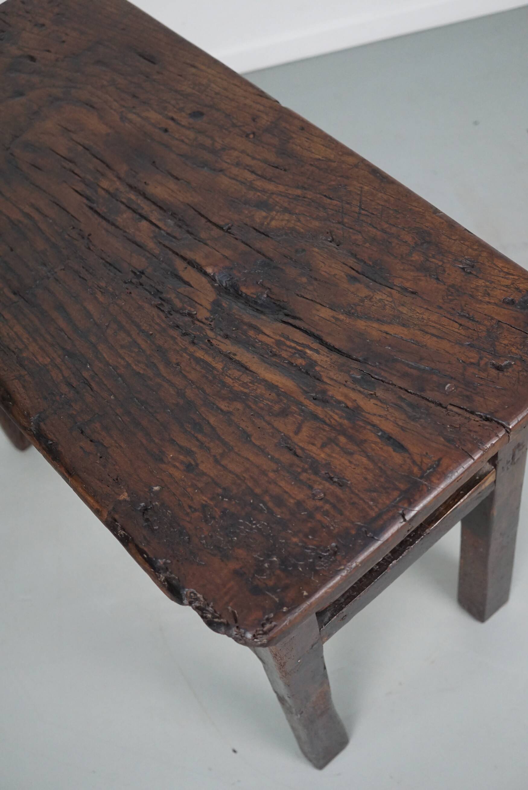 Antique Spanish Rustic Farmhouse Chestnut Side Table / Console, 18th Century