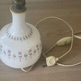 Handmade ceramic lamp base with floral decoration
