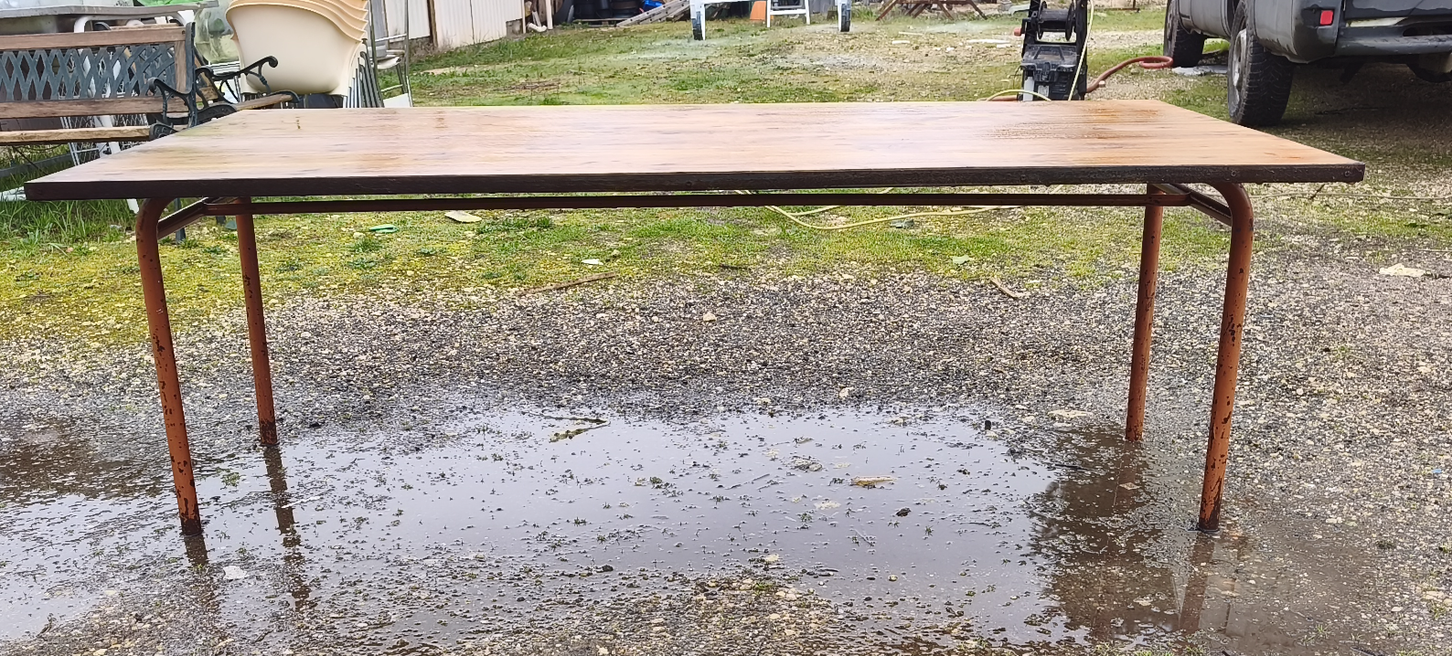 Industrial Table Iron and Wood
