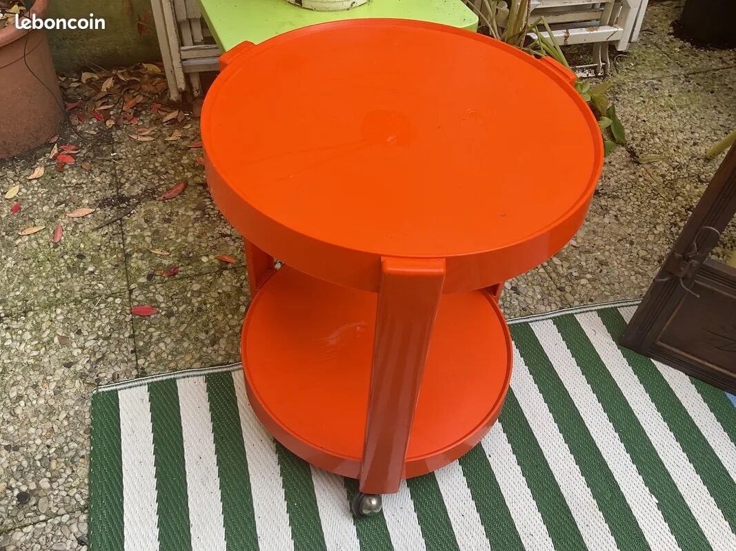 Vintage orange round side table