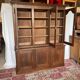 Large antique two-body library in solid oak – 3 glass doors