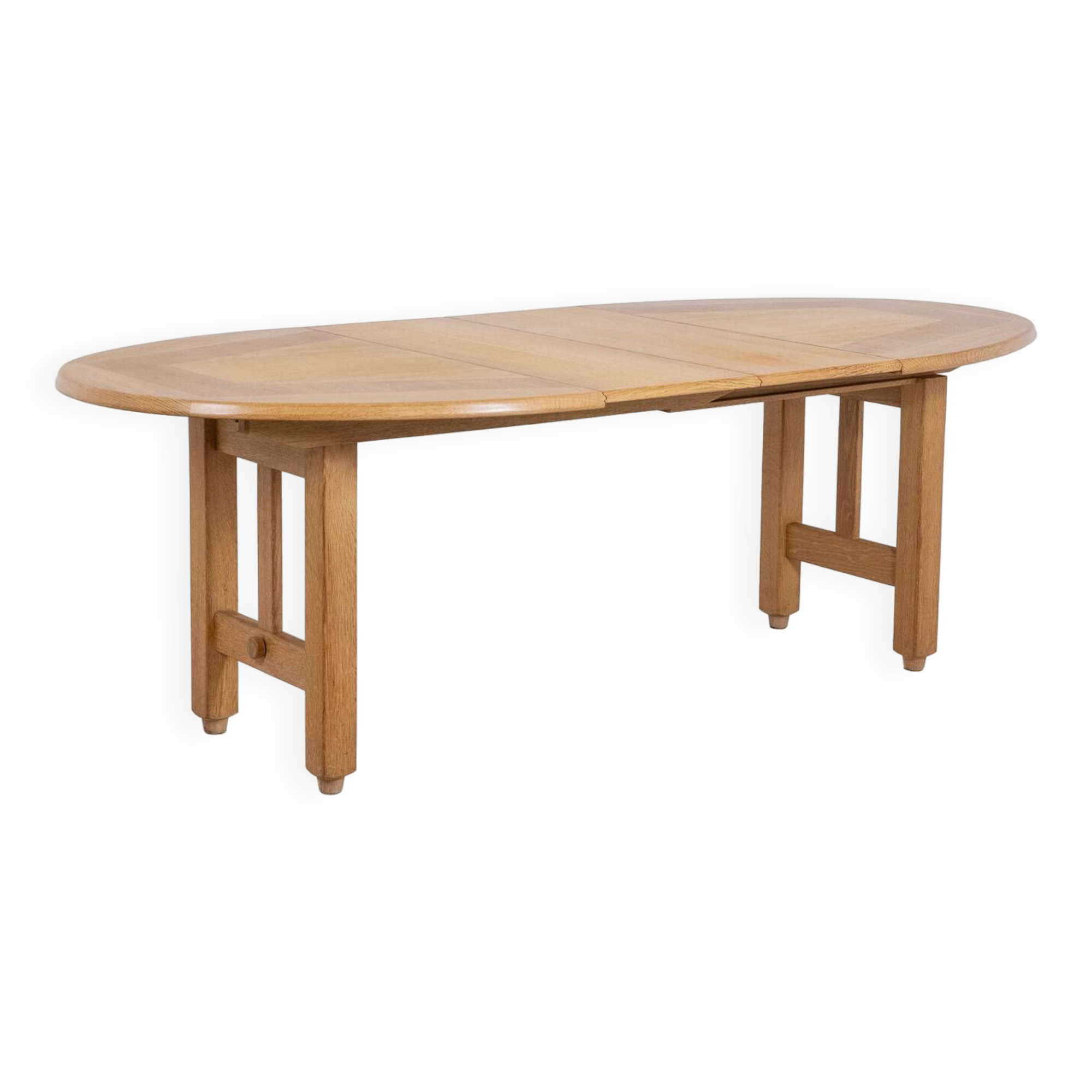 Guillerme et Chambron. Natural oak table. 1970s.