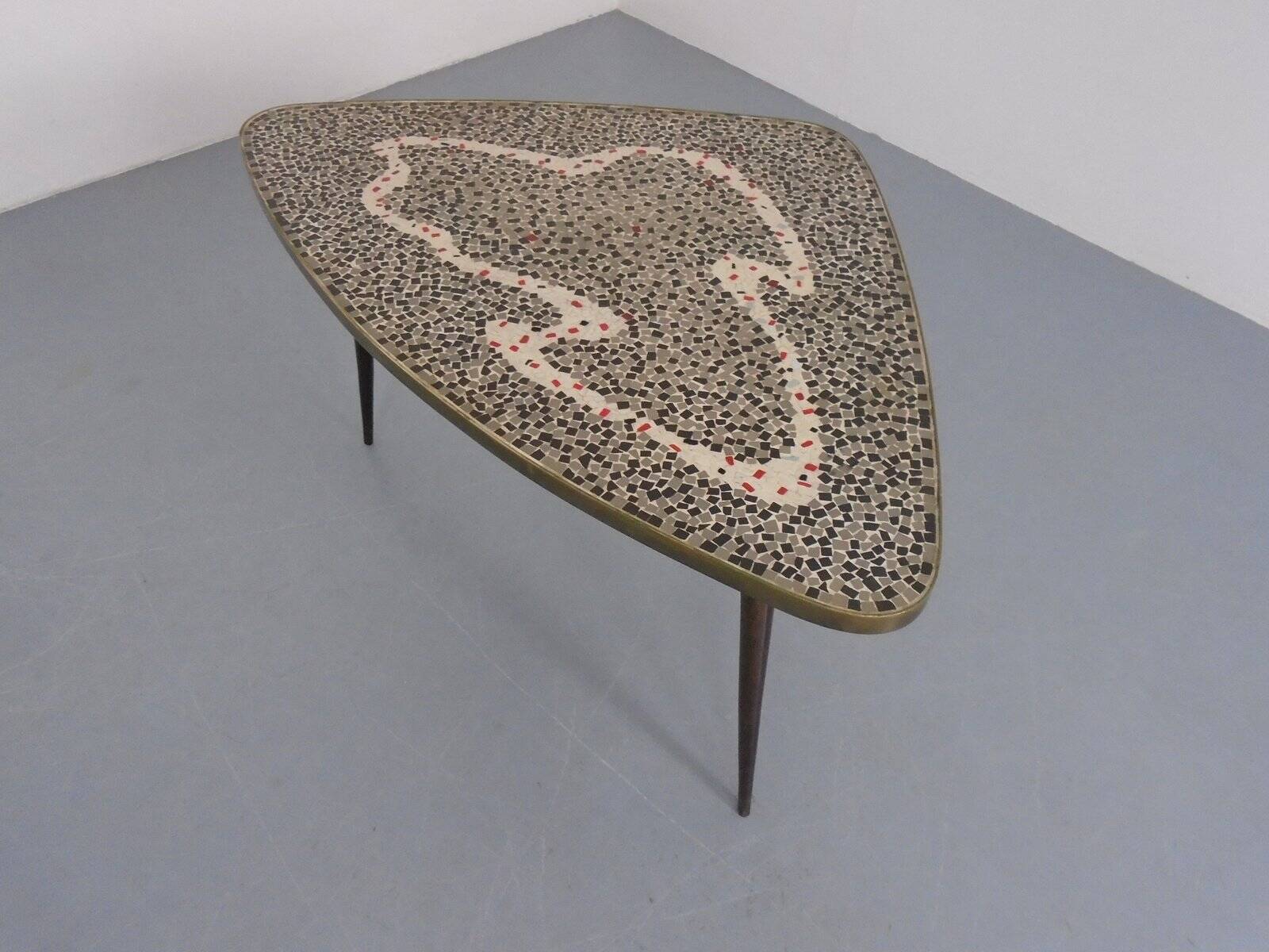 Large German Mosaic Kidney Coffee Table, 1960s