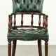 Chaise de bureau Chesterfield de style anglais en cuir vert