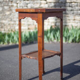 Antique wood pedestal table, 30