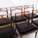 Set of 6 Dining Chairs Model 94 Made In Rosewood With Black Leather Seat By Johannes Andersen