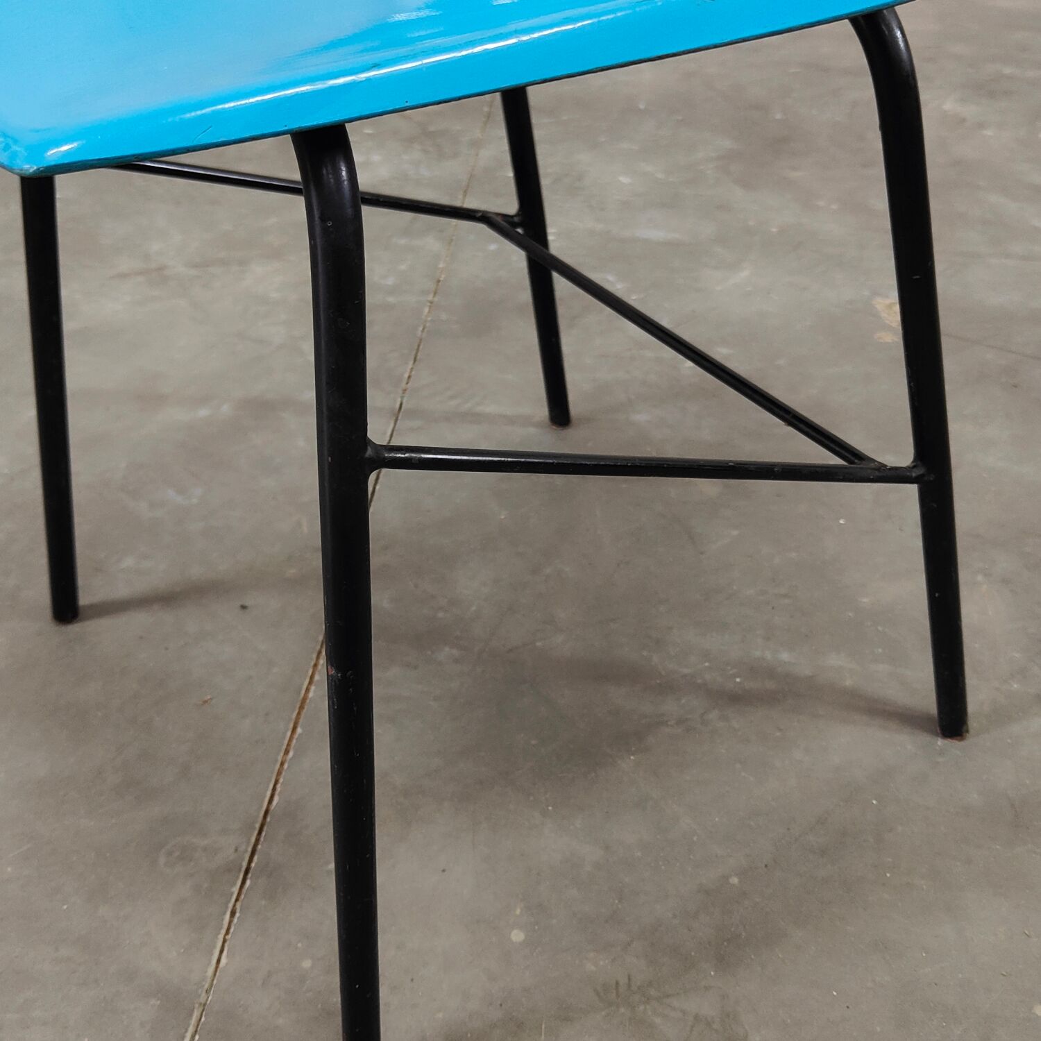Metal and blue fiber chair by Miroslav Navratil for Vertex