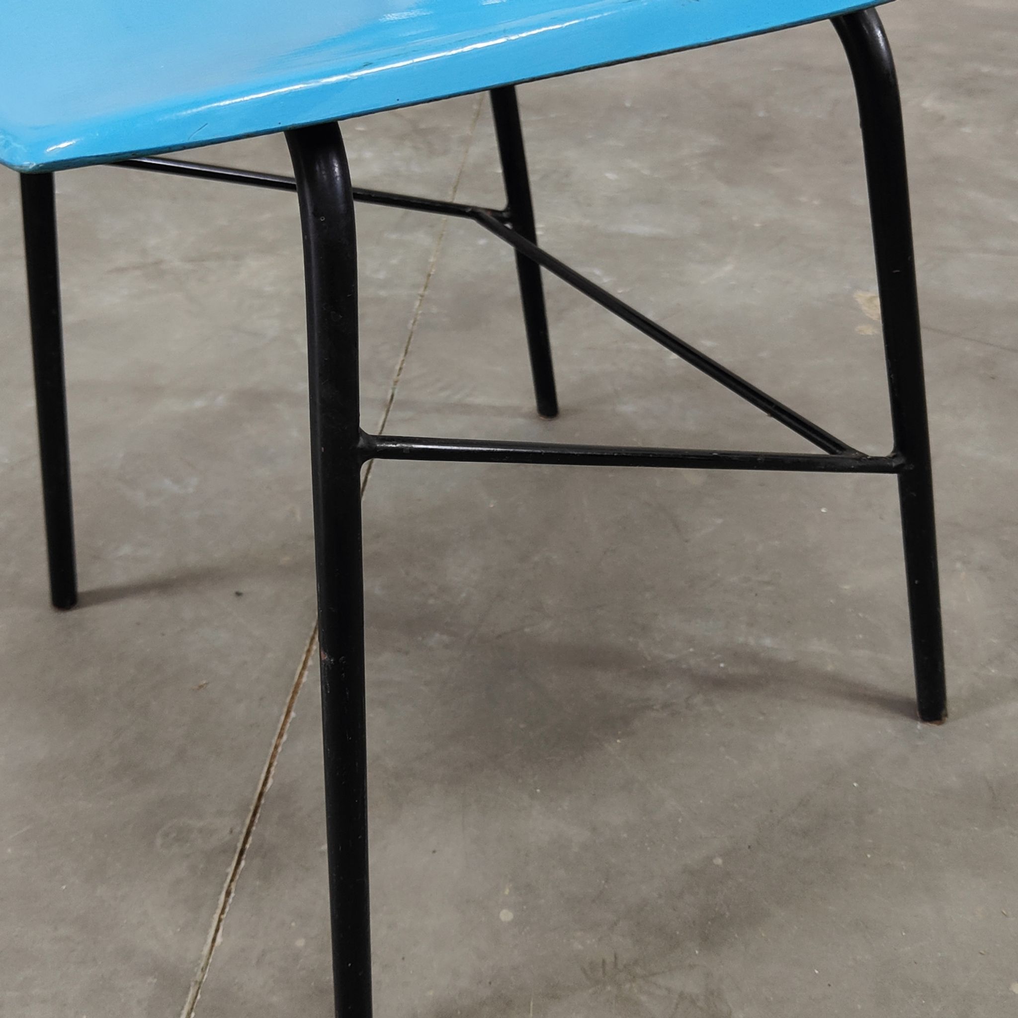 Metal and blue fiber chair by Miroslav Navratil for Vertex