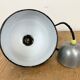 Industrial black enamel pendant lamp, 1950s