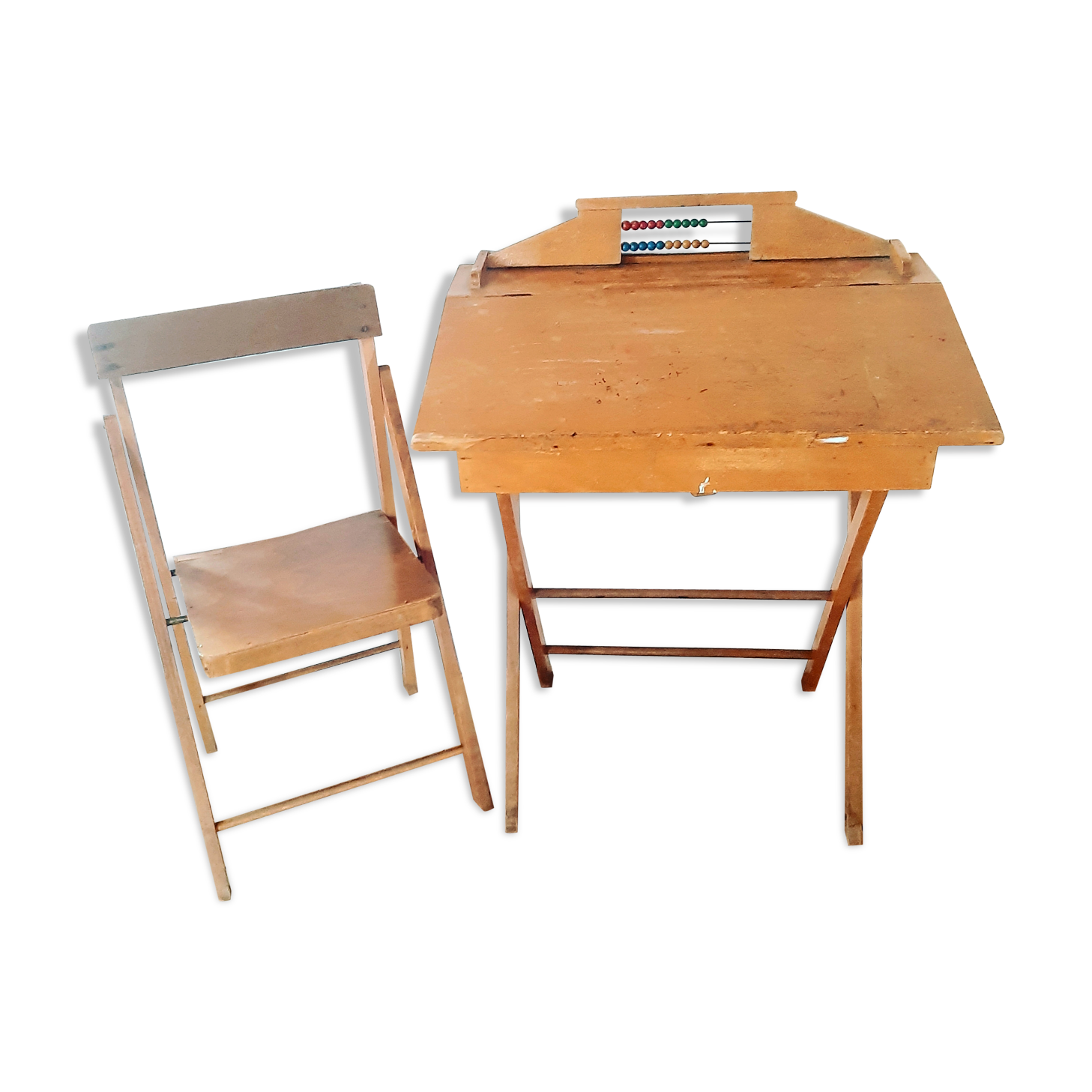 Abacus desk and its chair 1950