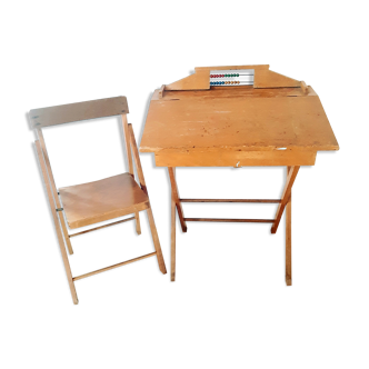 Abacus desk and its chair 1950