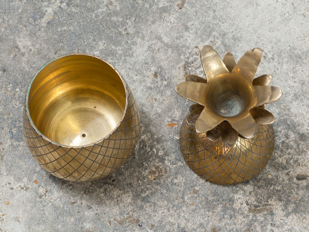 Medium Sized Vintage Hollywood Brass Pineapple