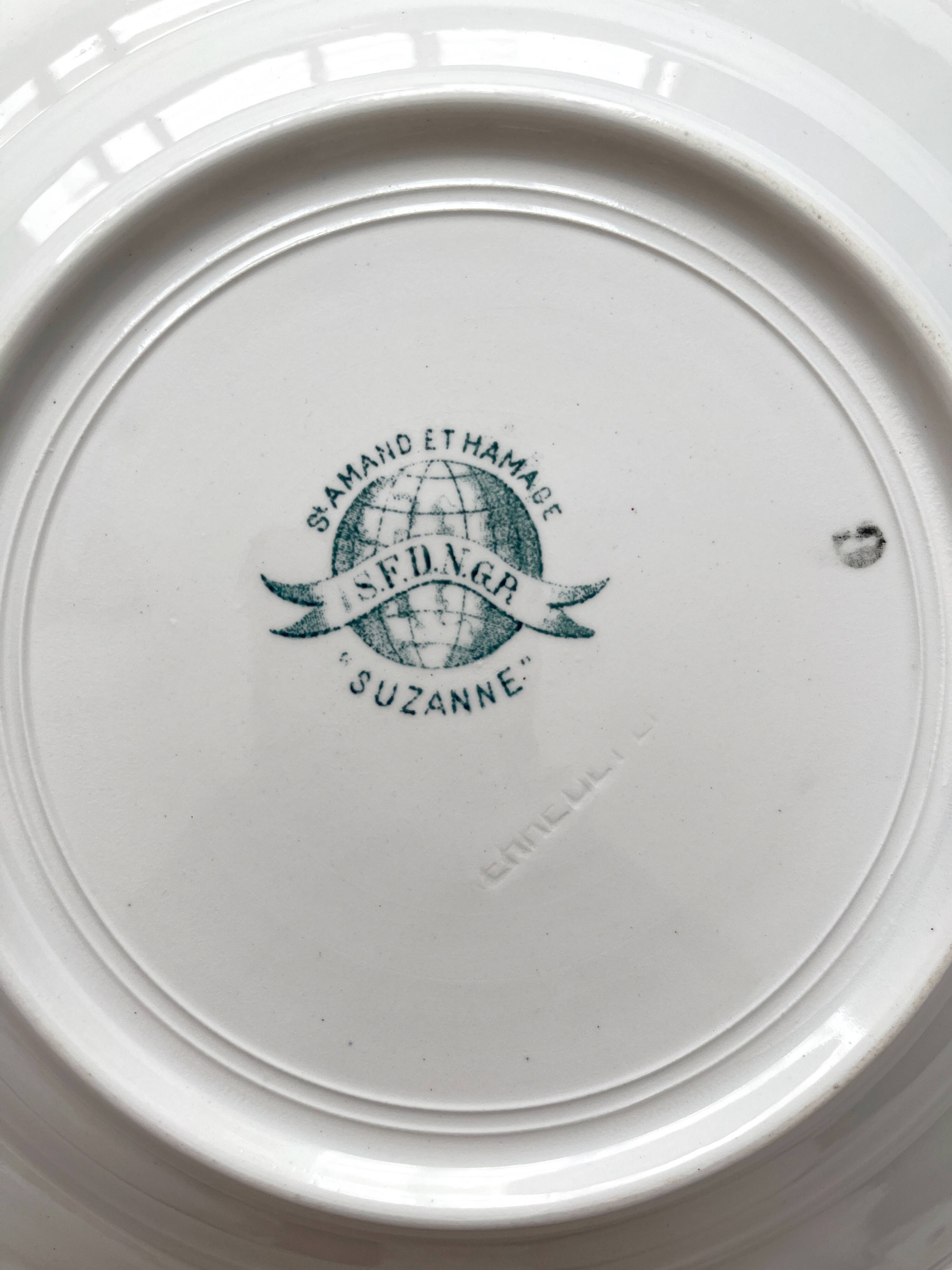 6 Suzanne, Saint Amand and Hamage ironstone soup plates