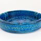 Aldo Londi Bitossi very large round ashtray Rimini blue enamel mid-century, 1950s