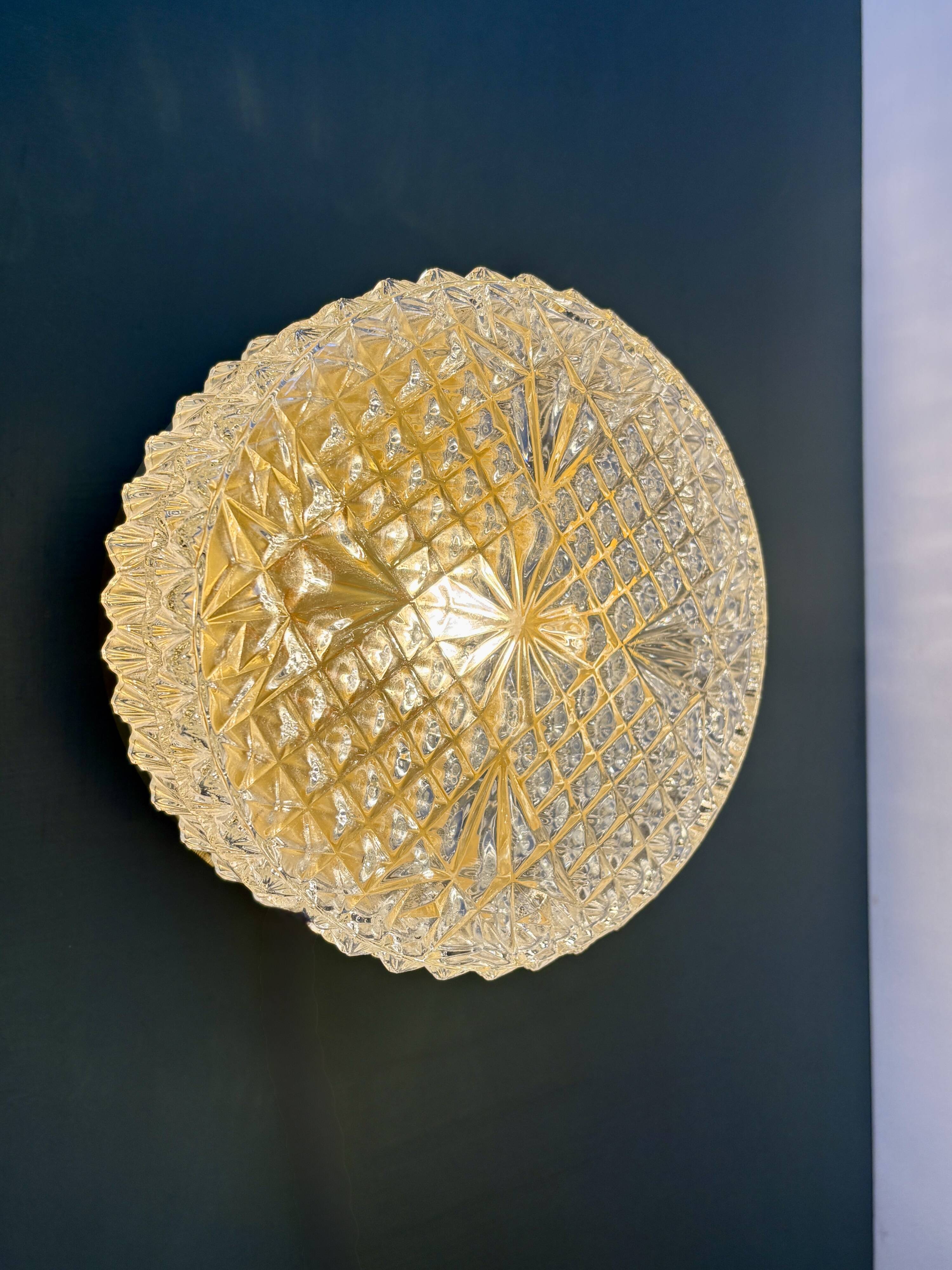 Vintage moulded glass wall or ceiling light globe