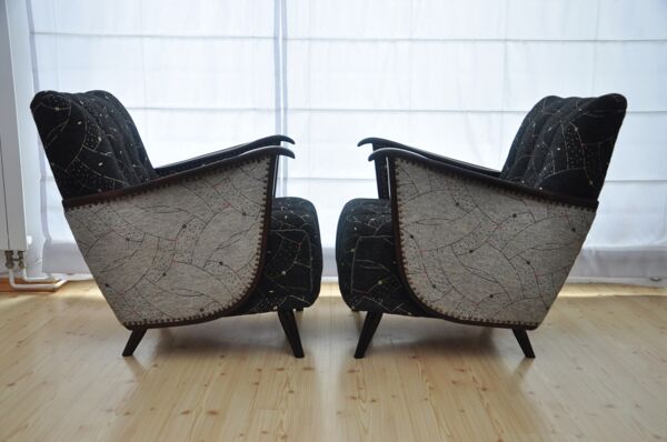 1/2 Tres beaux fauteuils originaux des années 50 ailes de chauve souris