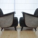 1/2 very beautiful original chairs from the 1950s wings of bald mice