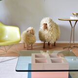 Set of two Wool Sheeps Sculpture by Hans-Peter Krafft for Meier Germany