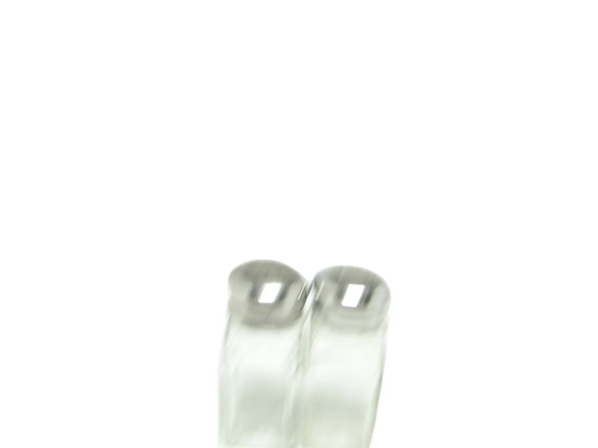 Salt shaker set, modernism, transparent glass, Poland, 1970s.
