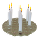 Vintage Mid Century Modern Muurla Glass 6 Place Round Candle Holder, M
